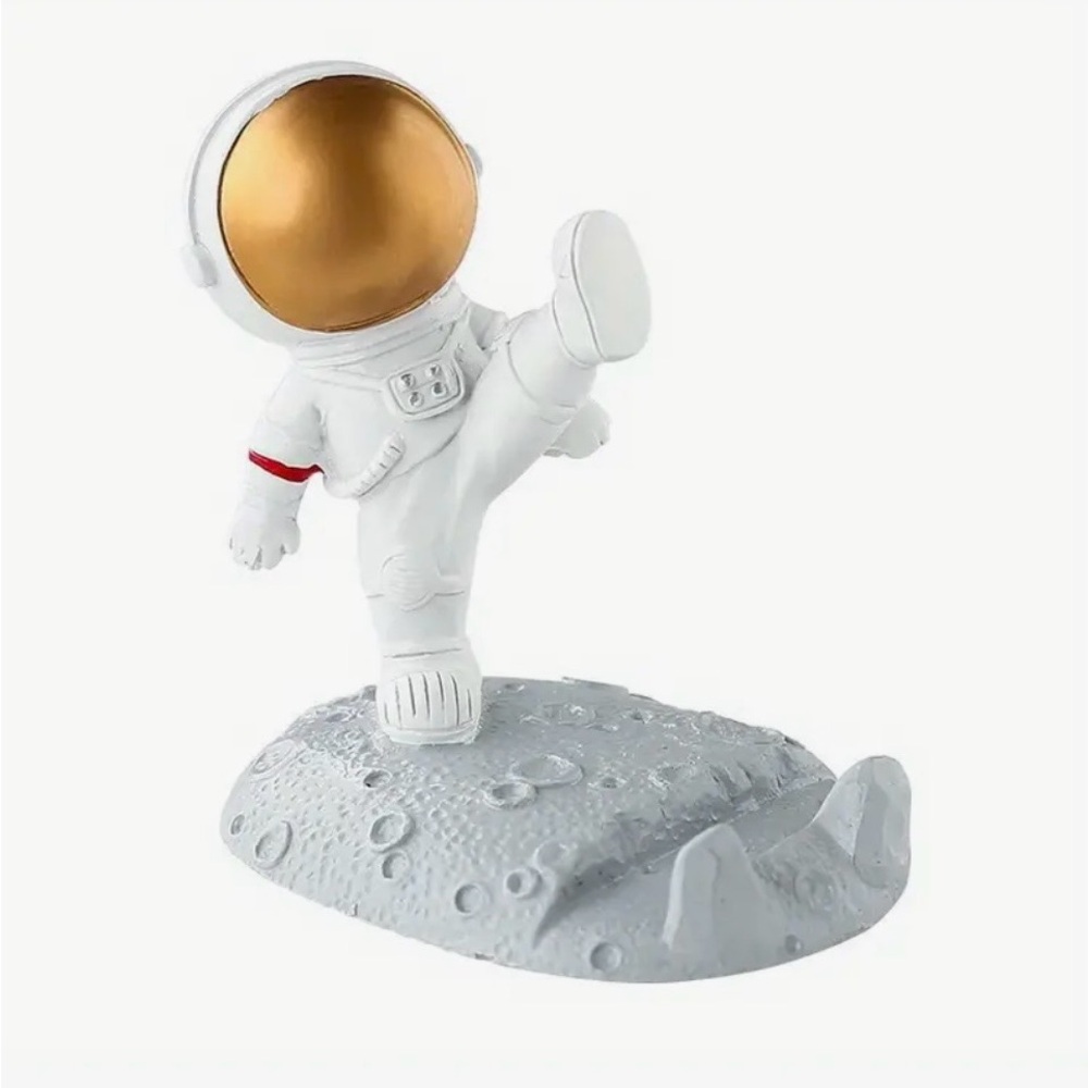 Fun Astronaut Phone Holder. In Silver Visor. New in Box. - Picture 7 of 8